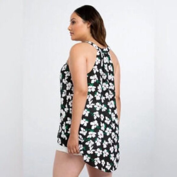 Torrid Floral  Chiffon Hi-Lo Tank Top 0/L - Picture 2 of 6